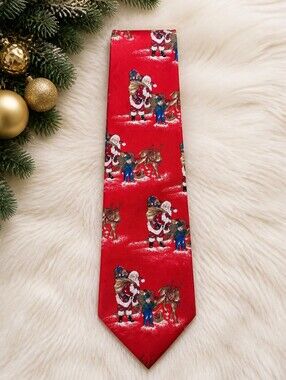 Reed St. James 100% Red Christmas Necktie